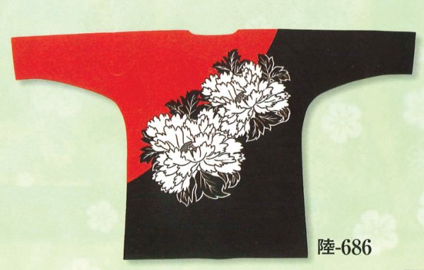 画像1: 鯉口シャツ　絵羽鯉口シャツ　牡丹 (1)