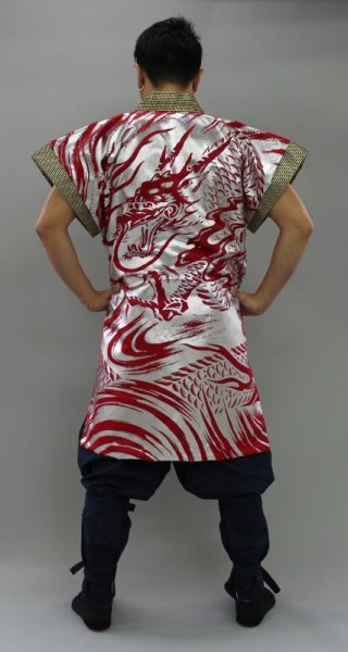 画像2: 和太鼓袖無法被【雲龍】豪華な龍の法被 (2)