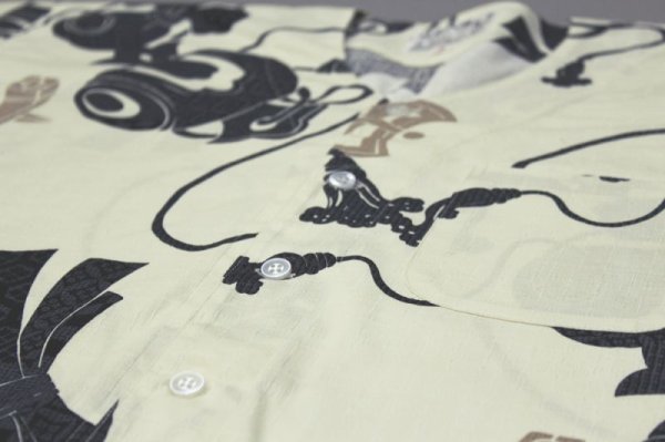 画像2: 鯉口シャツ　生成りに宝づくし (2)