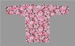 画像1: 鯉口シャツ エンジ　桜　粋で可愛い桜鯉口シャツ (1)